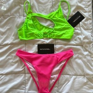 Pretty Little Things Neon Bikini. US Size 6. Never worn, new with tags.